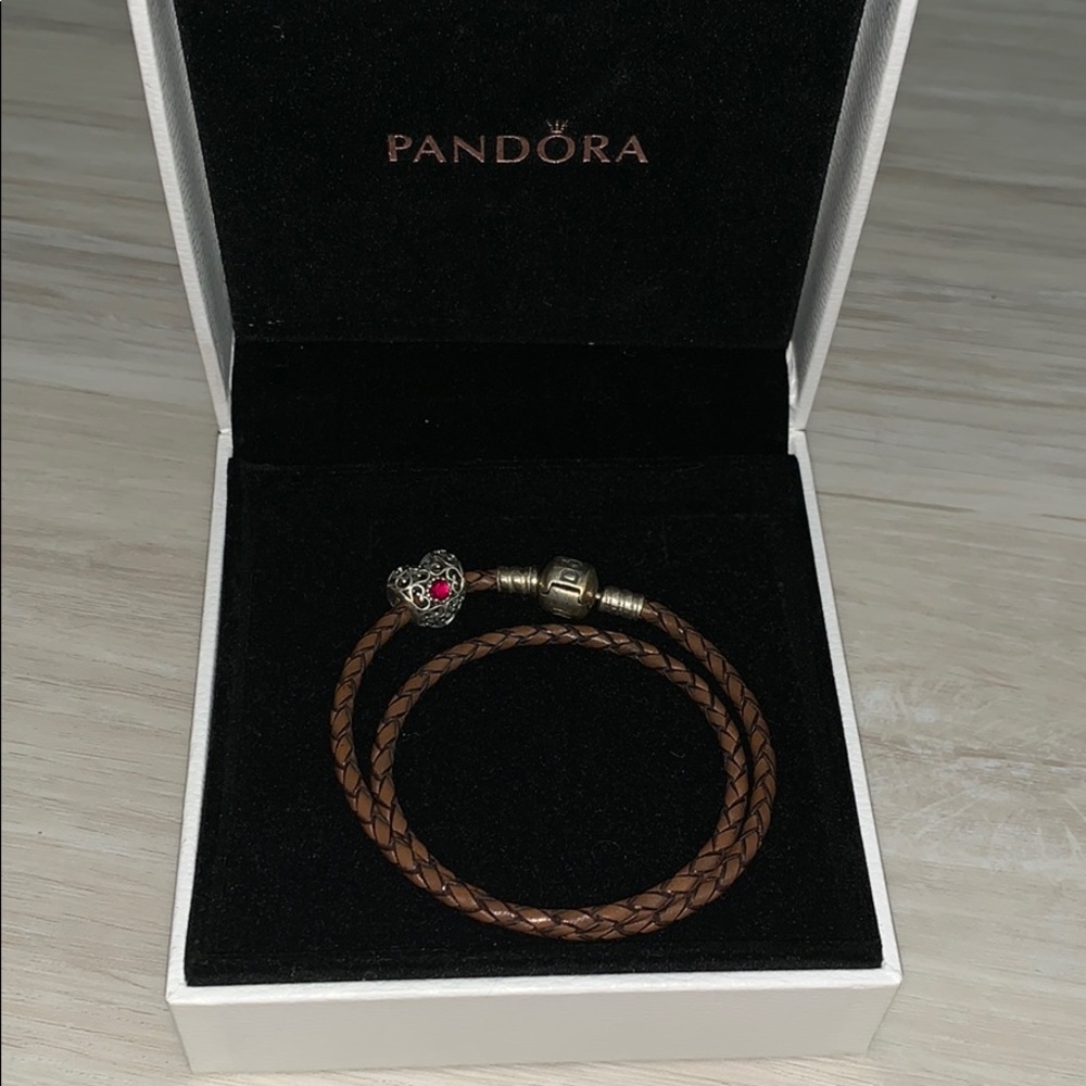 Pandora leather bracelet with box.